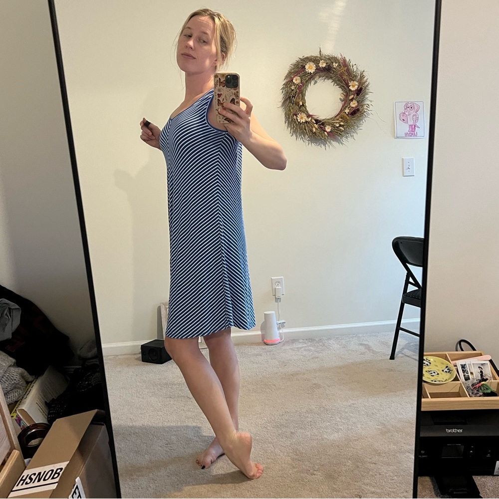 Soft Blue Striped Dress - Picture 12 of 13
